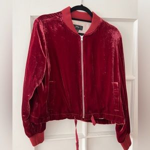 Jcrew velvet bomber jacket
